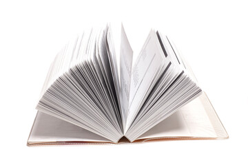 Open book isolated on white background.