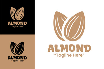 Elegant Almond Logo for Healthy Food and Cafe Brand