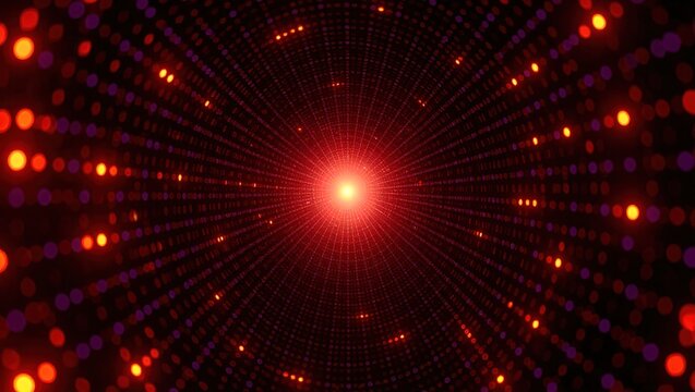 Abstract Red Light Tunnel - Futuristic Data Stream Visualization. - Powered by Adobe