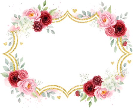 frame with flowers - Powered by Adobe