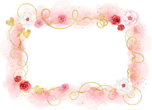 frame with hearts - Powered by Adobe