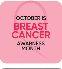 Cancer Awareness Month Vector Illustration | Pink Ribbon Design for Health Campaigns & Charity Posters