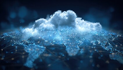 Digital cloud over a network of interconnected global cities