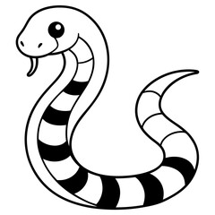 Fototapeta premium Vector art of charming cartoon snake illustration, featuring a cute and playful design