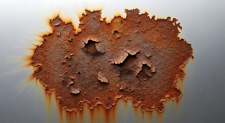 Detailed close up of rusted metal surface revealing textures and colors