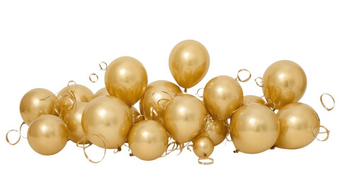 Golden Orb Celebration: A captivating display of gleaming, gold balloons, each a perfect sphere, poised with anticipation, ready to lift spirits for a memorable celebration.