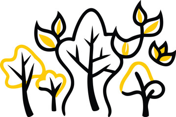 tree silhouette collection with different species.eps