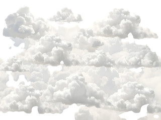 Cloudscape: A serene panorama of puffy clouds against a bright background, showcasing nature's artistry with their soft, billowy forms.