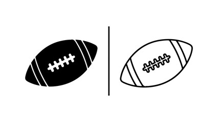 American footballs black and white with transparent background