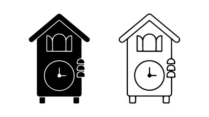 Clock house icon with transparent background