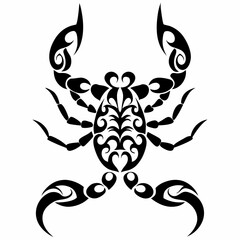 Crab spider silhouette on white background