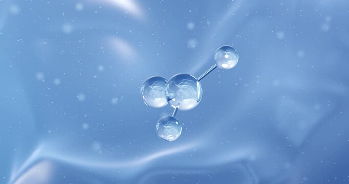 Formaldehyde rotating molecular structure, 3d model of simple aldehyde

