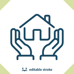 House, Hands Icon. Home, Real Estate, Mortgage, Realtor