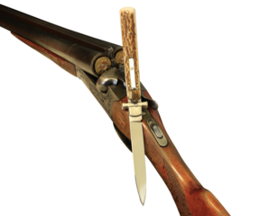 shotgun and  automatic knife isolated on transparent background