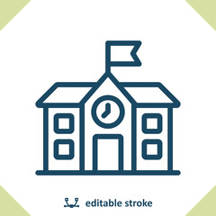School Icon. Building, High School, College, University