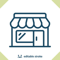 Store Icon. Shop, Building, Shopping, Market, Retail