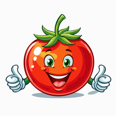 Obraz premium Lustige Tomate Daumen hoch