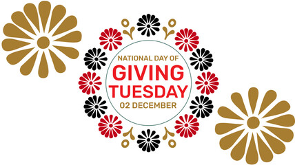 National Day of Giving Tuesday banner design in clean modern style on white background, perfect for charity promotions