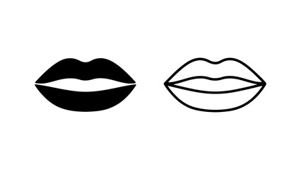 Lips icon set with transparent background