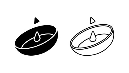 Compass icon with outline and solid styles with transparent background