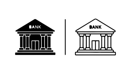 Bank building facade with transparent background