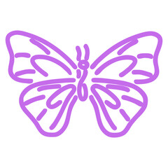 Purple Butterfly Line Art Minimal Hand Drawn Illustration