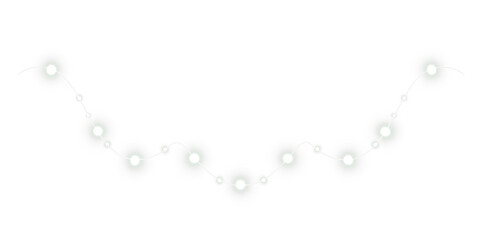 A glowing light string overlay on a transparent background, ideal for festive decorations and creative projects. This PNG image can be easily layered on photos and illustrations.