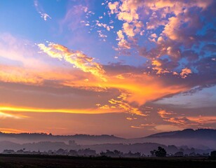Obraz premium Nature beautiful Light Sunset or sunrise sky