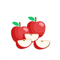 vector illustration of a red apple isolated