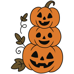 Cute Halloween pumpkin Illustration