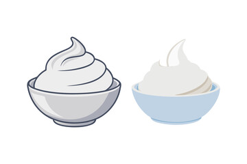 Two servings of delicious white frozen yogurt in small bowls