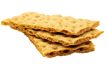 Crispbread crackers isolated on transparent background