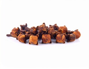 dry cloves on white background 