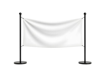 Obraz premium Blank white banner on a stand isolated on transparent background