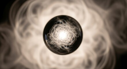 Mystical Sphere Amidst Ethereal Whispers of Light and Shadows