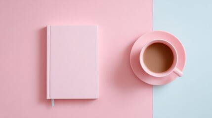 A Brand New Notebook as the Central Element in a Symbolic Still Life Arrangement, Embodying the Essence of an Office Concept, Perfect for Workspace, Study, and Creative Environment Visuals.