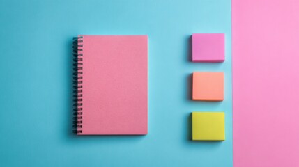 A Brand New Notebook as the Central Element in a Symbolic Still Life Arrangement, Embodying the Essence of an Office Concept, Perfect for Workspace, Study, and Creative Environment Visuals.