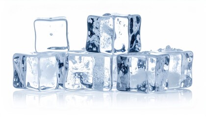 Obraz premium Ice cubes on a white background