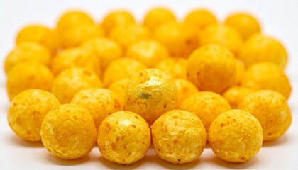 corn snacks balls isolated on white background