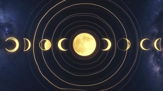 Golden moon phases in cosmic orbit