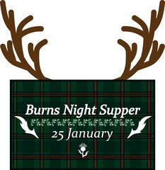 Burns Night Supper Graphic with Tartan