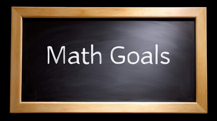 Fototapeta premium Inspiring Math Goals Written on a Classic Black Chalkboard for Educational Achievement and Motivation