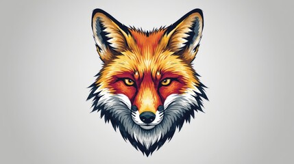 Vibrant fox illustration with detailed fur and piercing eyes on a neutral background