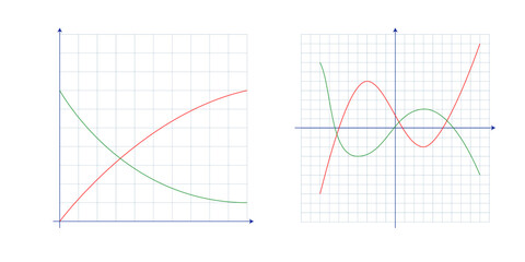 Rectangular coordinate plane with X and Y axes. Empty math grid layout. Vector cartesian system for geometry or algebra background. Educational scale template isolated on white flat background