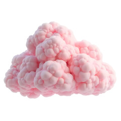 Obraz premium 3d Pink fluffy cloud isolated on transparent background