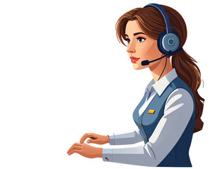 Top-Down View of ATC Console Communicating with Airplane, Transparent Background