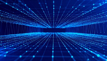 Abstract visualization of a particle collision event with numerous lines and dots radiating outwards from a central bright light.