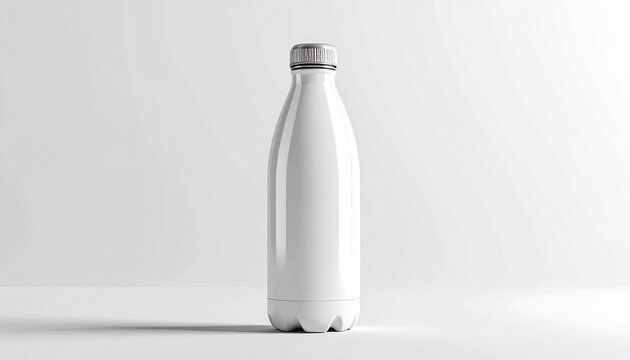 Aluminium white blank shiny sipper bottle ready for your design and branding mockup 