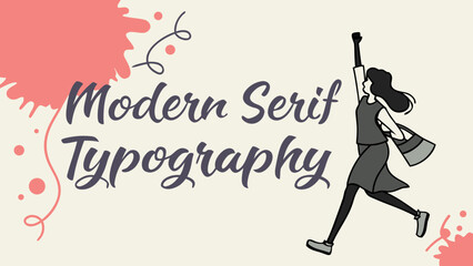 Watercolor splash background with modern serif typography
