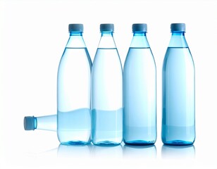 Naklejka premium Different water bottles isolated on white, set